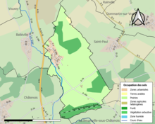 Kolorowa mapa przedstawiająca użytkowanie gruntów.