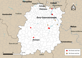 Carte des communes avec sites Seveso