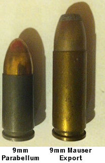 9×25mm Mauser cartridge