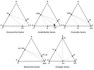 <span class="mw-page-title-main">Compatibility diagram</span> Depicts coexisting mineral phases in a metamorphic rock