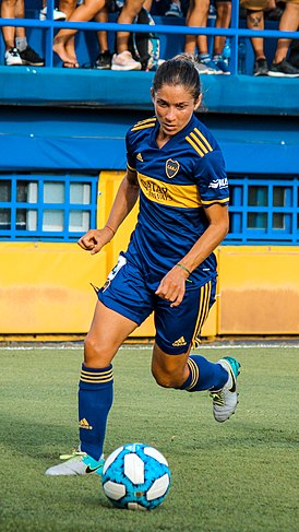 Andrea Ojeda, máxima goleadora del Club Atlético Boca Juniors.