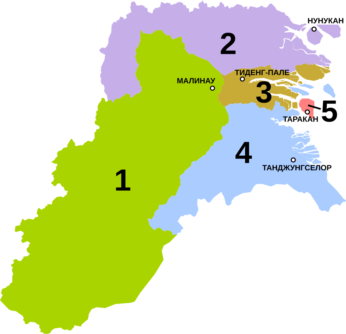 Administrative divisions of North Kalimantan  ru svg 