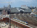 Estación central de Ámsterdam desde el lateral