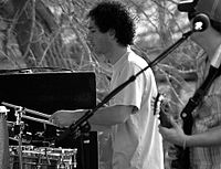 Farag performing with Umphrey's McGee at the Lincoln Park Zoo on Earth Day 2007.