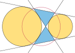 Three circles associated with an antiparallelogram