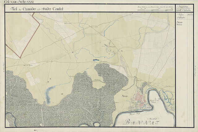 Arad în Harta Iosefină a Comitatului Arad, 1782-85.(Click pentru imagine interactivă)