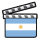 Claqueta con la bandera de Argentina