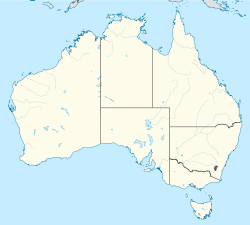 Map of Australia with the Australian Capital Territory highlighted