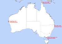 Extreme points of mainland Australia Australian Map Extremities.svg