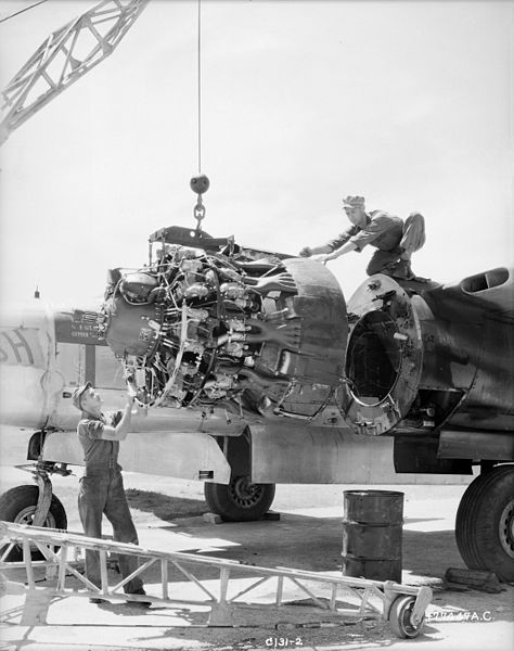 File:B-26B Invader engine change 1950.JPG