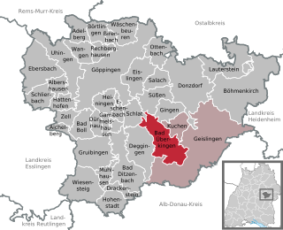 Elhelyezkedése Baden-Württemberg térképén