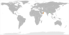 Location map for Bangladesh and Oman.