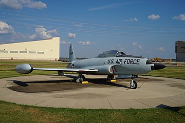 A Lockheed T-33A Shooting Star on display at the Barksdale Global Power Museum in Louisiana