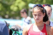 Deutsch: Beachvolleyball bei den Olympischen Jugendspielen 2018; Tag 9, 15. Oktober 2018; Mädchen, Viertelfinale: Puerto Rico-Russland 0–2 (12–21/10–21) English: Beach volleyball at the 2018 Summer Youth Olympics at 15 October 2018 – Girls Quarterfinals: Puerto Rico-Russia 0–2 (12–21/10–21)