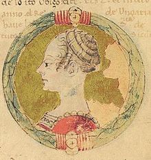 Beatrice d'Angiò in una miniatura