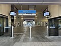 The station's northern Myki readers, fencing, customer service and waiting room, August 2024