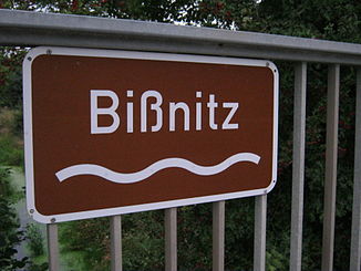 Sign for the Bißnitz between Steinbek and Geschendorf in the Segeberg district.