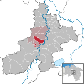 Poziția Binnen pe harta districtului Nienburg/Weser