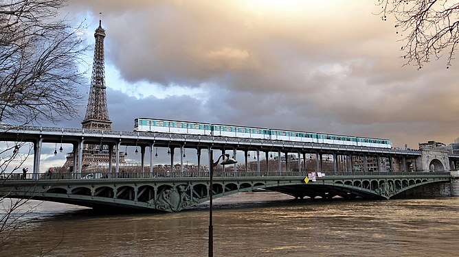 Bir-Hakeim Bridge and Eiffel Tower, Paris