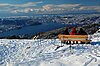 Mt Fløyen and Mt Blaamanen on a crisp winter day