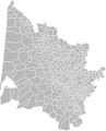 English: Blank map of Gironde department, France. Communes are outlined. Français : Carte vierge du département de la Gironde, France. Le découpage en communes est affiché.