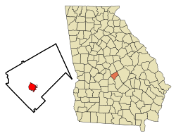 Location in Bleckley County and the state of Georgia