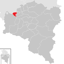 Poloha obce Bludesch v okrese Bludenz (klikacia mapa)