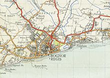 A 1947 Ordnance Survey map, showing Bognor Regis station