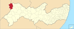 Localização de Araripina em Pernambuco
