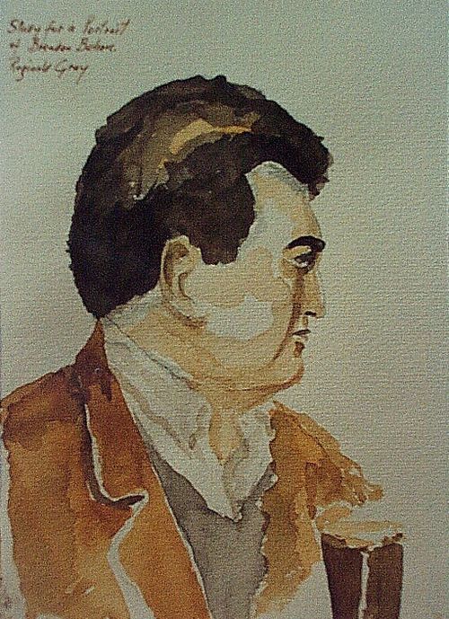 Study from life of Brendan Behan by Reginald Gray, 1953 (Egg tempera on wood panel)