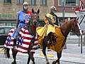 knights with lion shields of Bruges and Flanders