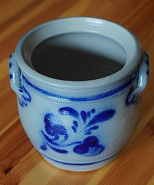 Butter container made of stoneware from Betschdorf, France