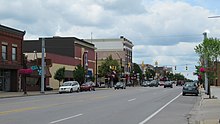 Downtown Cadillac, the second-largest city in Northern Michigan. Cadillac, MI downtown (July 2022).jpg