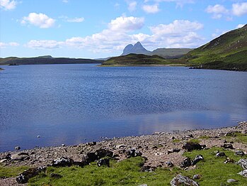 Cam Loch From the Lochinver/Ledmore path with Suilven in the background.