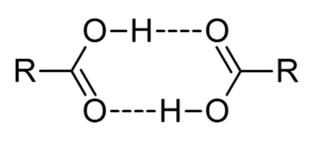 Dimerization of a carboxylic acid.