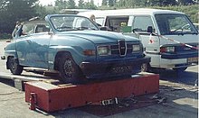 Saab 96 on chassis dynamometer Chassisdyno.jpg