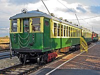 A pair of 4000-series "Plushie" cars at the Illinois Railway Museum Chicago Rapid Transit Company 4410.jpg