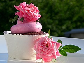 Rose chocolate cupcake