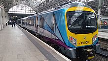 A British Rail Class 185 diesel hydraulic multiple unit operated by TransPennine Express at Manchester Piccadilly station, United Kingdom Class 185 at Manchester Piccadilly.jpg