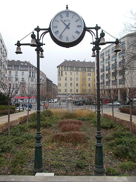 File:Clock. - Mechwart Sq. Budapest District II.JPG