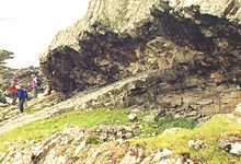 Closer view of a cone sheet at Mingary, Ardnamurchan Cone sheet at Mingary - geograph.org.uk - 4378.jpg