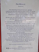 Bảng thông tin tại tháp giáo đường (tiếng Đức).