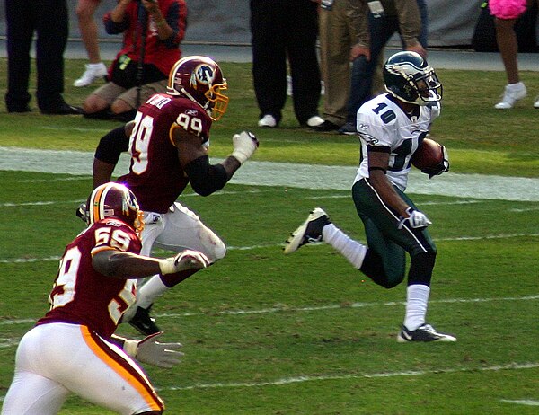 Jackson with the Eagles during a 2008 game against the Washington Redskins