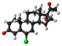 Ball-and-Stick-Modell des Delmadinonmoleküls