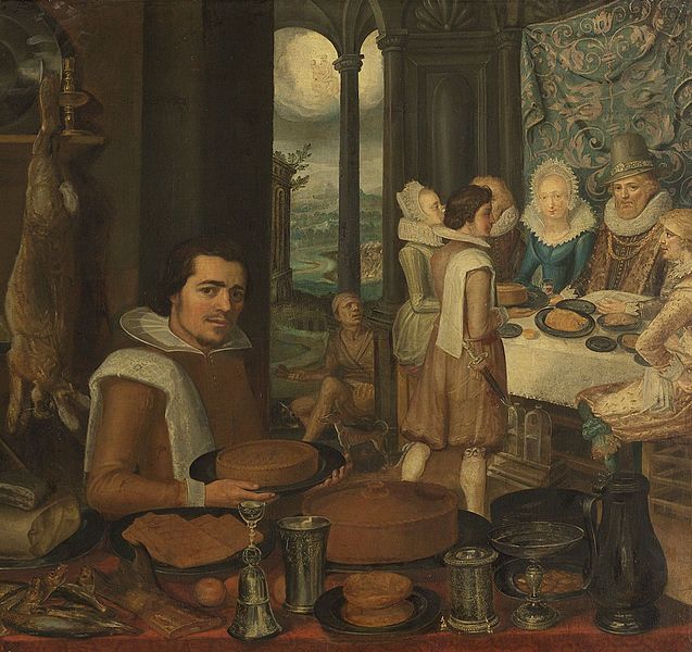 File:Detail of Kitchen scene with the Parable of the Rich man and Lazarus Pieter Cornelisz van Rijck 1610-1620 Rijksmuseum SK-A-868.jpg