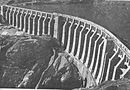 Downstream side of the dam shorty after completion in 1923