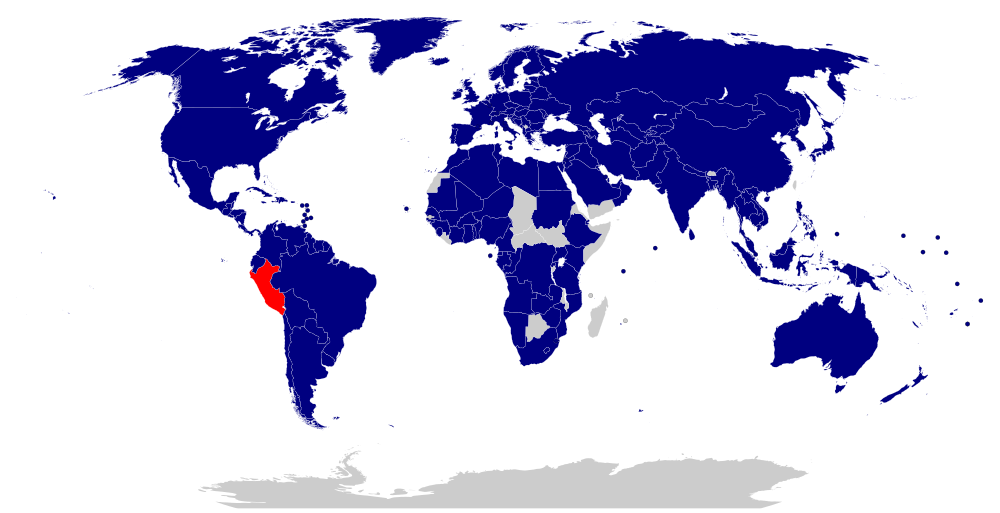 Nations with which Peru has diplomatic relations.