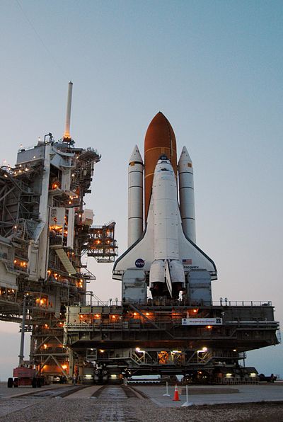 Discovery arrives at the launch pad, for STS-121.