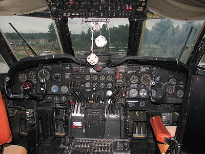 Cockpit of C-124 on display at the McChord Air Museum, McChord AFB, WA.