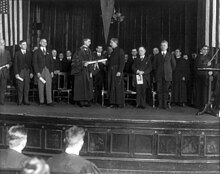 Eamon de Valera, President of Ireland, was conferred an honorary degree in 1920 Eamon de Valera at Holy Cross College cph.3a47637.jpg